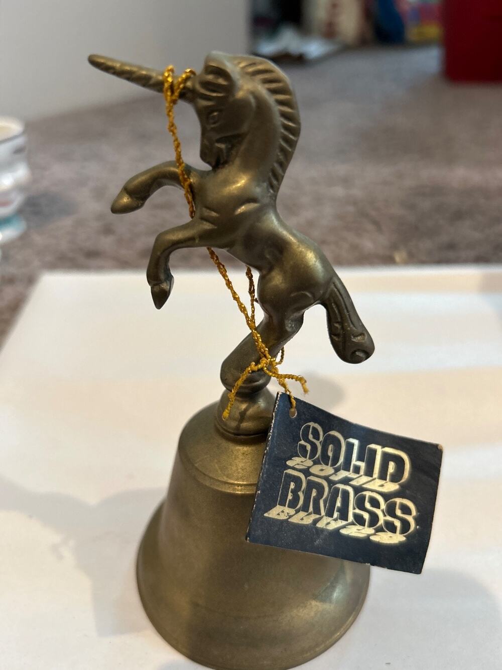 Vintage Unicorn Bell - Solid Brass - MCM Decor